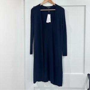 NWT 525 America open long sleeve ribbed cardigan sweater navy XS